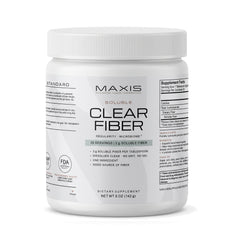 MAXIS SunFiber PHGG clear soluble fiber powder, on white