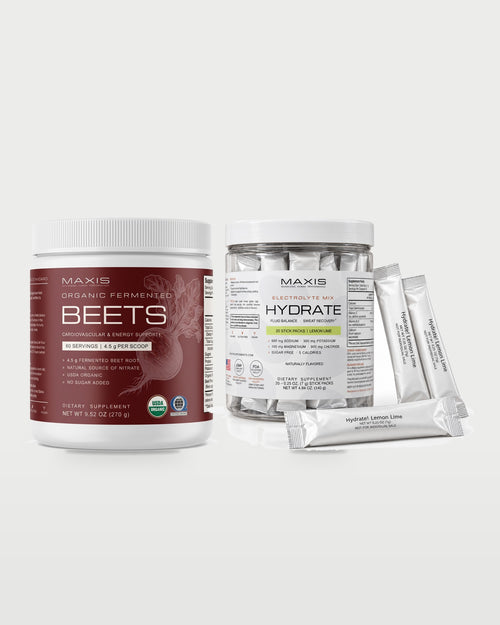 MAXIS Endurance Stack: Organic Fermented Beets, Hydrate Electrolyte Mix