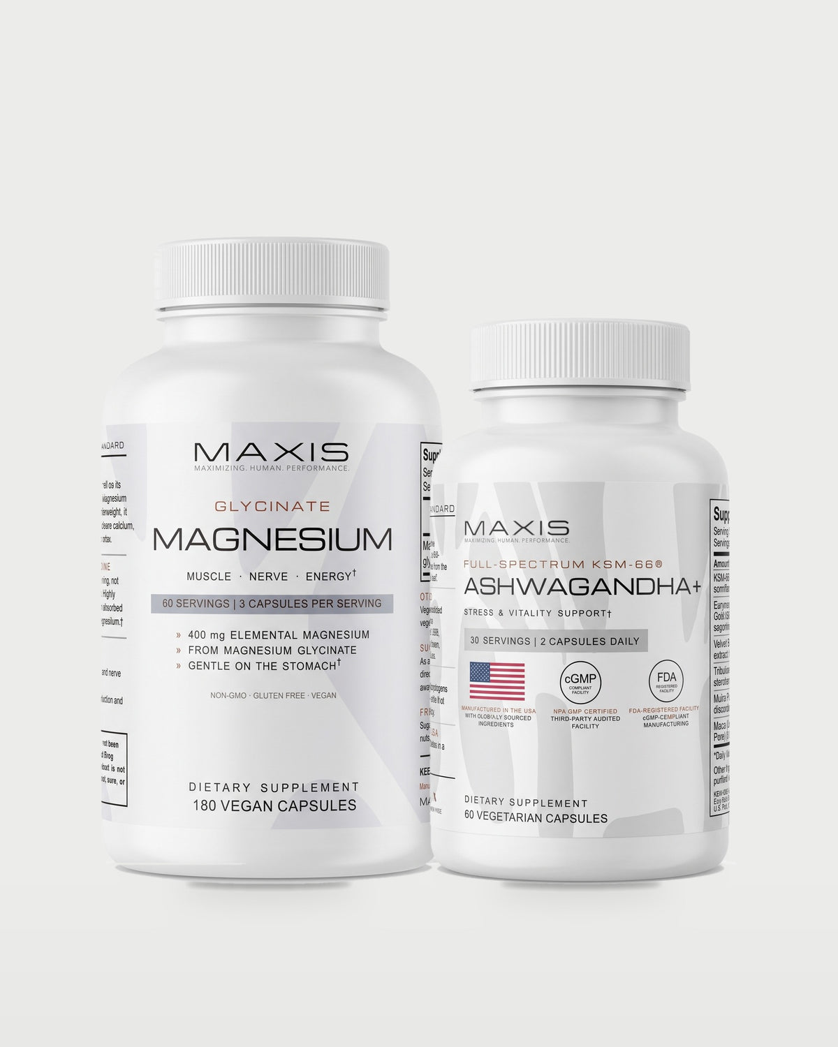 MAXIS Sleep & Recovery Stack: Magnesium Glycinate, Ashwagandha+
